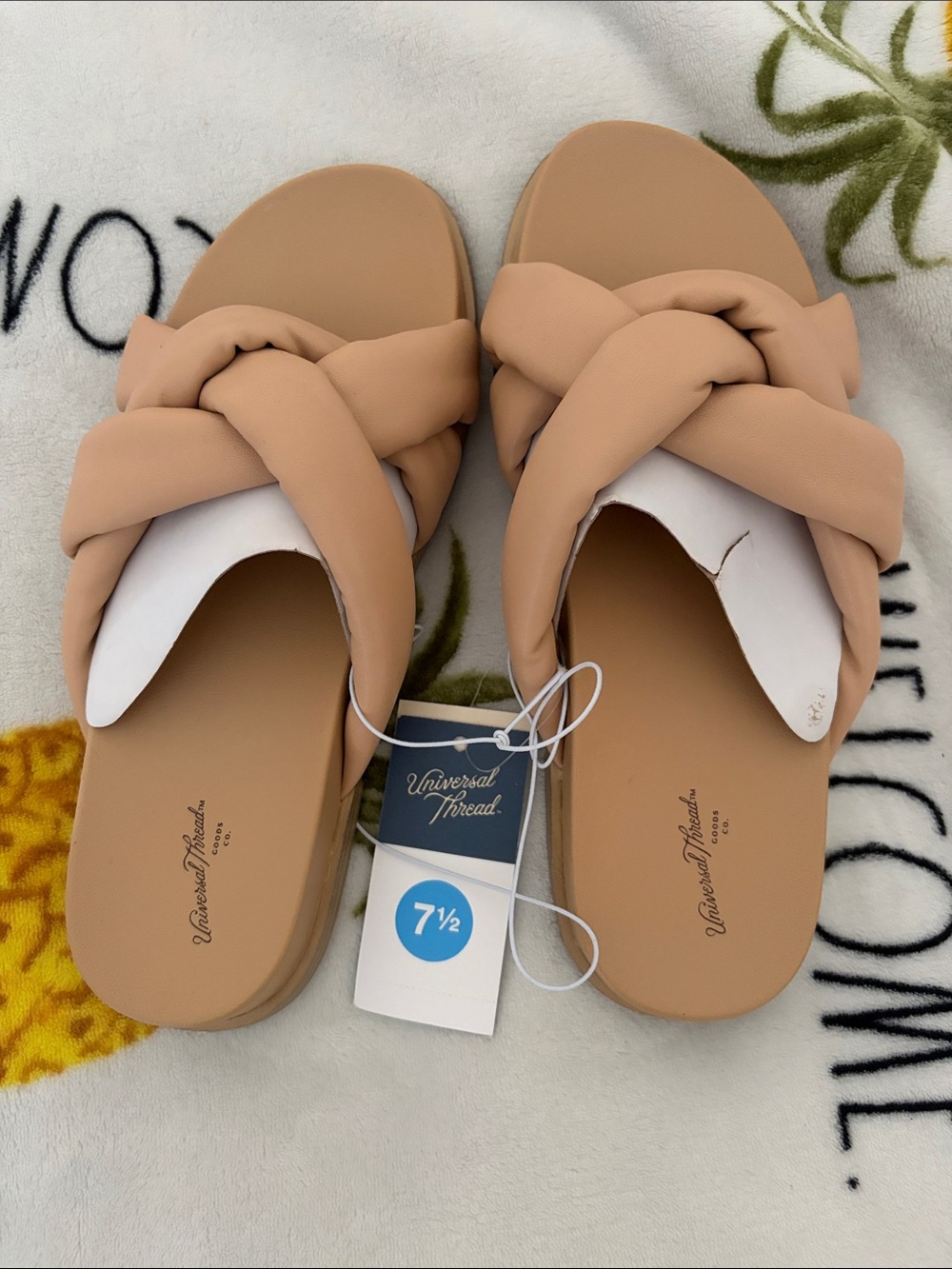Universal Thread Nude/Tan Braided Slide Sandals - Women